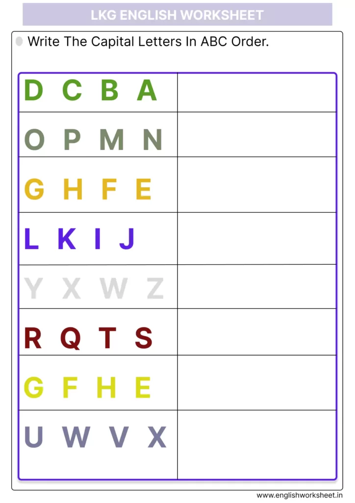 Write The Capital Letters In ABC Order